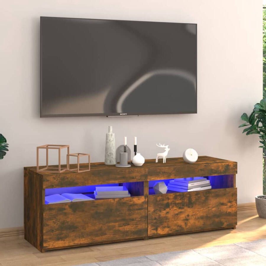 VidaXL -Tv-meubel-met-LED-verlichting-120x35x40-cm-gerookt-eikenkleurig - Foto 2