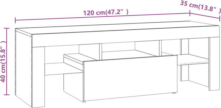 VidaXL -Tv-meubel-met-LED-verlichting-120x35x40-cm-gerookt-eikenkleurig - Foto 4