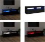 VidaXL Tv-meubel met LED-verlichting 120x35x40 cm zwart Tv-kast Tv-kasten Televisiekast Televisiekasten - Thumbnail 2