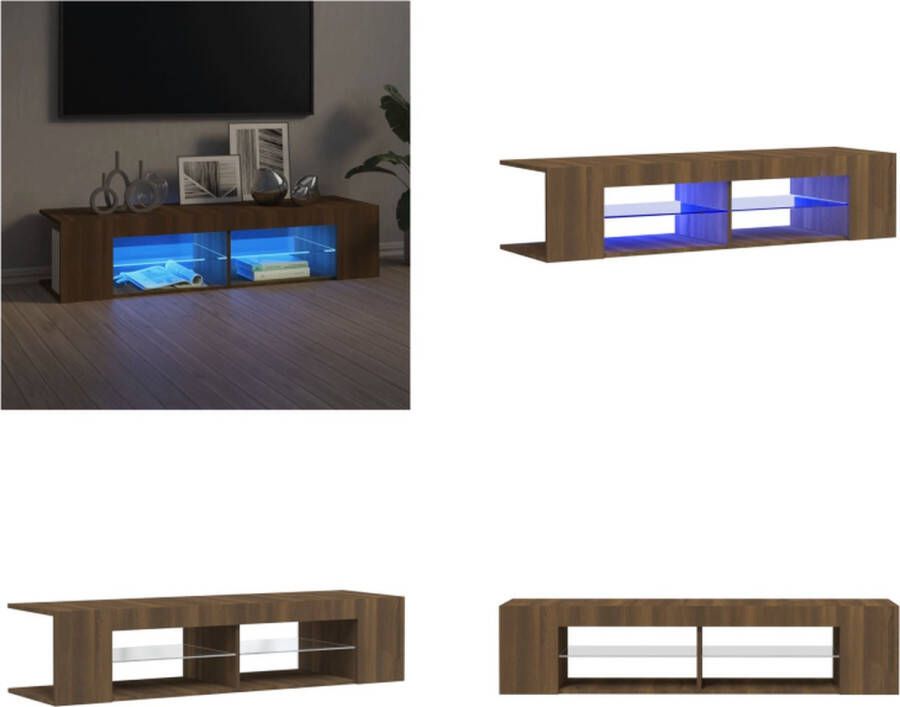 VidaXL Tv-meubel met LED-verlichting 135x39x30 cm bruineikenkleurig Tv-kast Tv-kasten Tv-meubel Met LED-verlichting