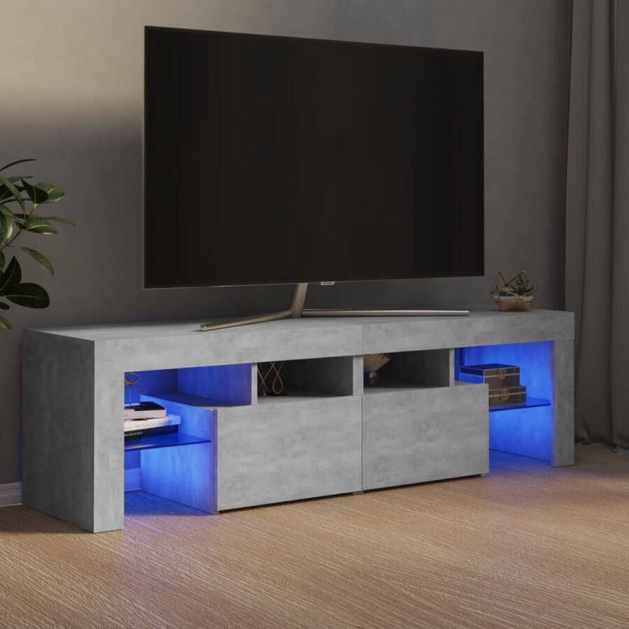 VidaXL -Tv-meubel-met-LED-verlichting-140x36 5x40-cm-betongrijs - Foto 2