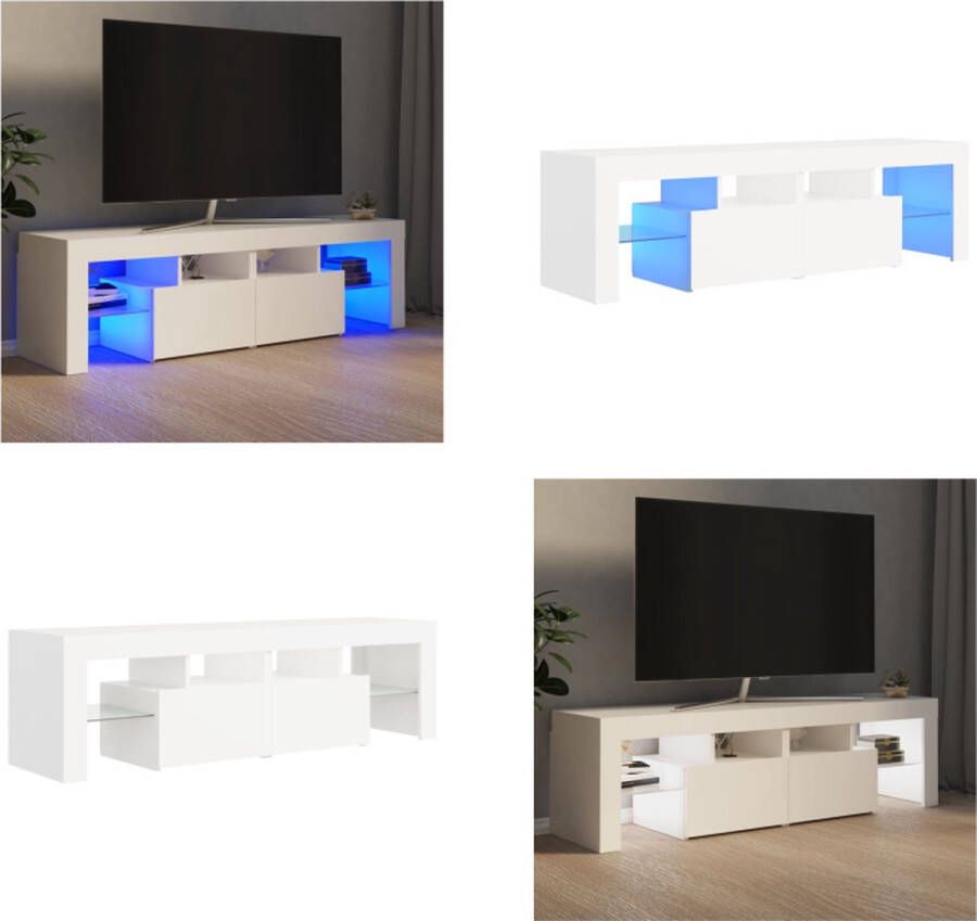 VidaXL Tv-meubel met LED-verlichting 140x36 5x40 cm wit Tv-kast Tv-kasten Tv-meubel Hifi-meubel