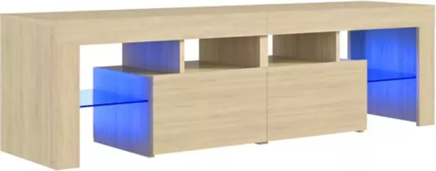 VidaXL Tv-meubel met LED-verlichting 140x36 5x40 cm sonoma eikenkleur - Foto 4