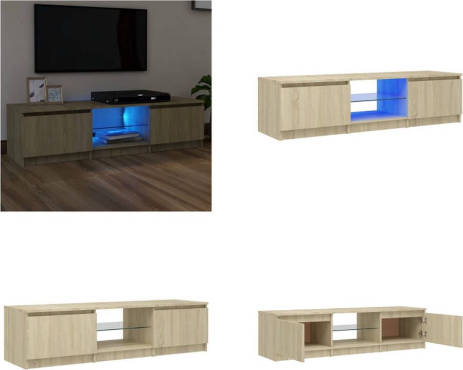 VidaXL -Tv-meubel-met-LED-verlichting-140x40x35 5-cm-sonoma-eikenkleur - Foto 3