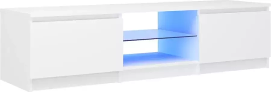 VidaXL -Tv-meubel-met-LED-verlichting-140x40x35 5-cm-wit - Foto 5