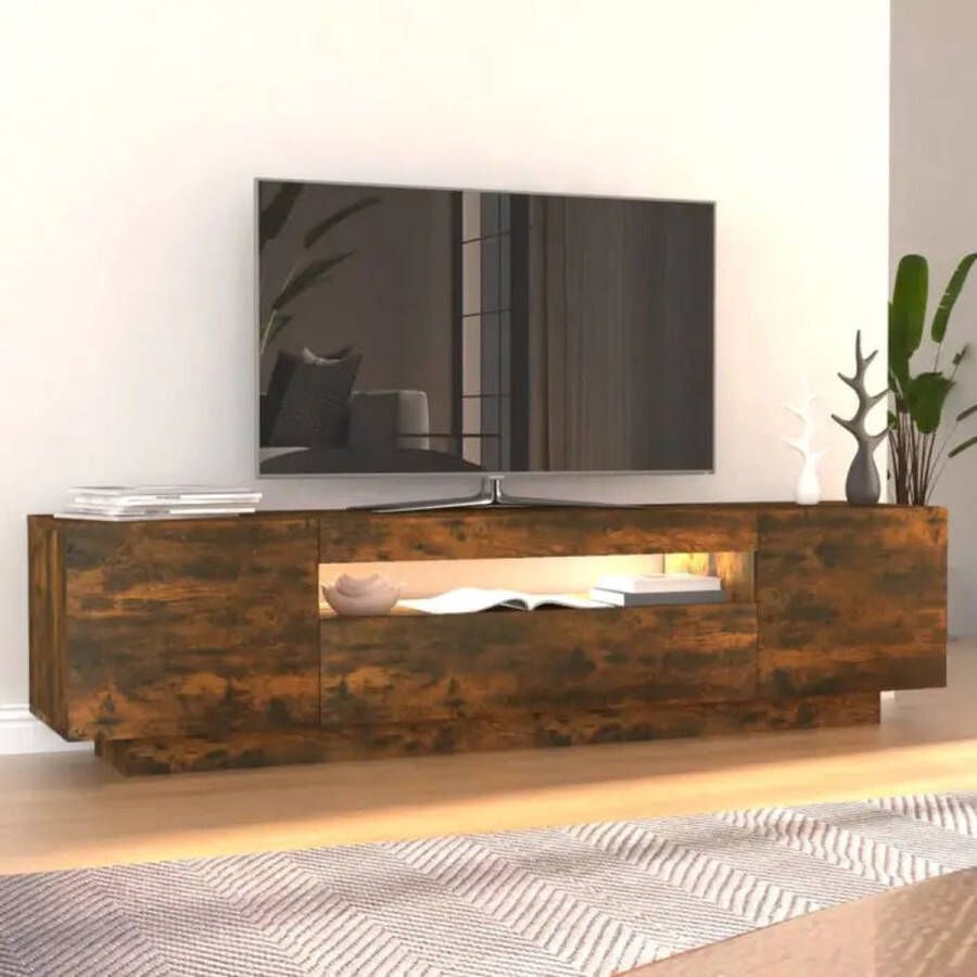 VidaXL -Tv-meubel-met-LED-verlichting-160x35x40-cm-grijs-sonoma-eiken