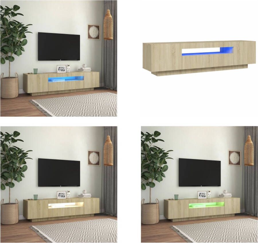 VidaXL -Tv-meubel-met-LED-verlichting-160x35x40-cm-sonoma-eikenkleurig - Foto 3
