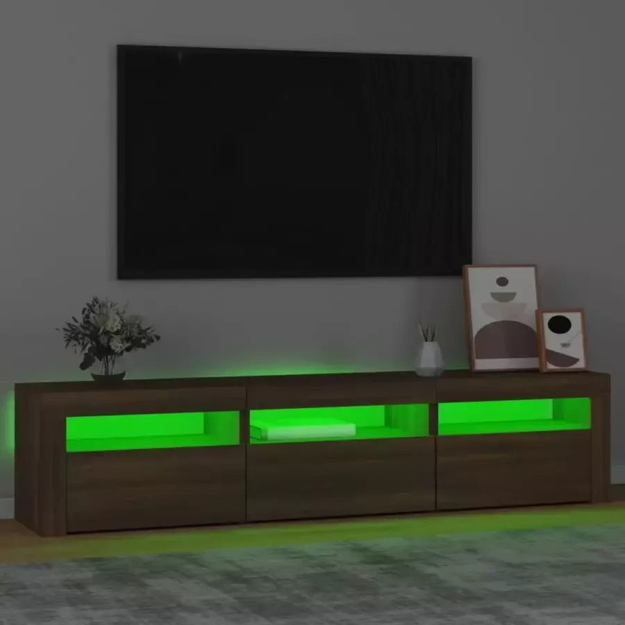 VidaXL -Tv-meubel-met-LED-verlichting-180x35x40-cm-bruineikenkleurig