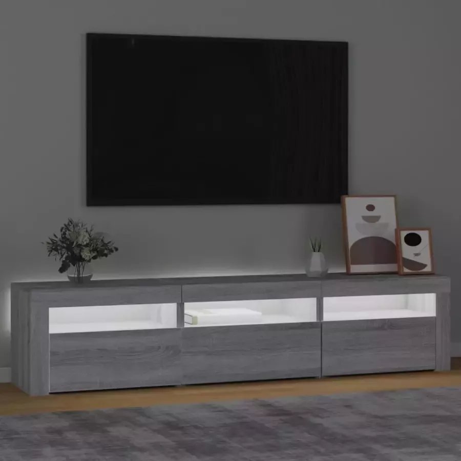 VidaXL -Tv-meubel-met-LED-verlichting-180x35x40-cm-grijs-sonoma-eiken - Foto 1