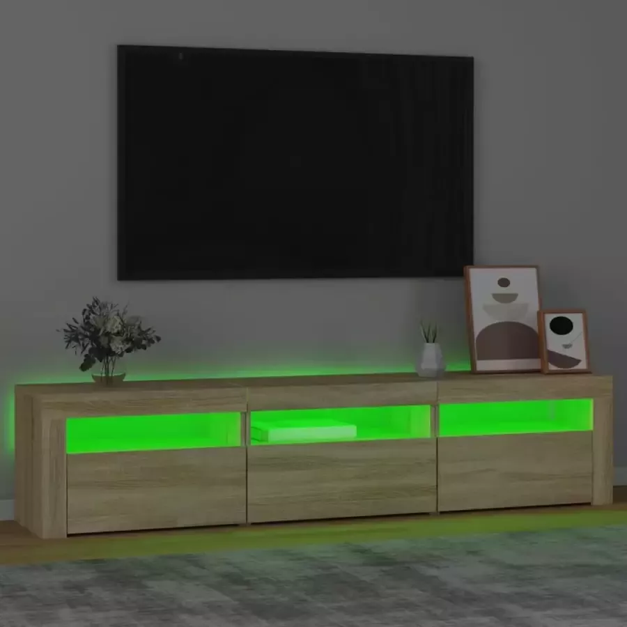 VidaXL -Tv-meubel-met-LED-verlichting-180x35x40-cm-sonoma-eikenkleurig - Foto 4