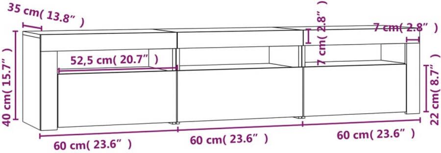 VidaXL -Tv-meubel-met-LED-verlichting-180x35x40-cm-zwart - Foto 3