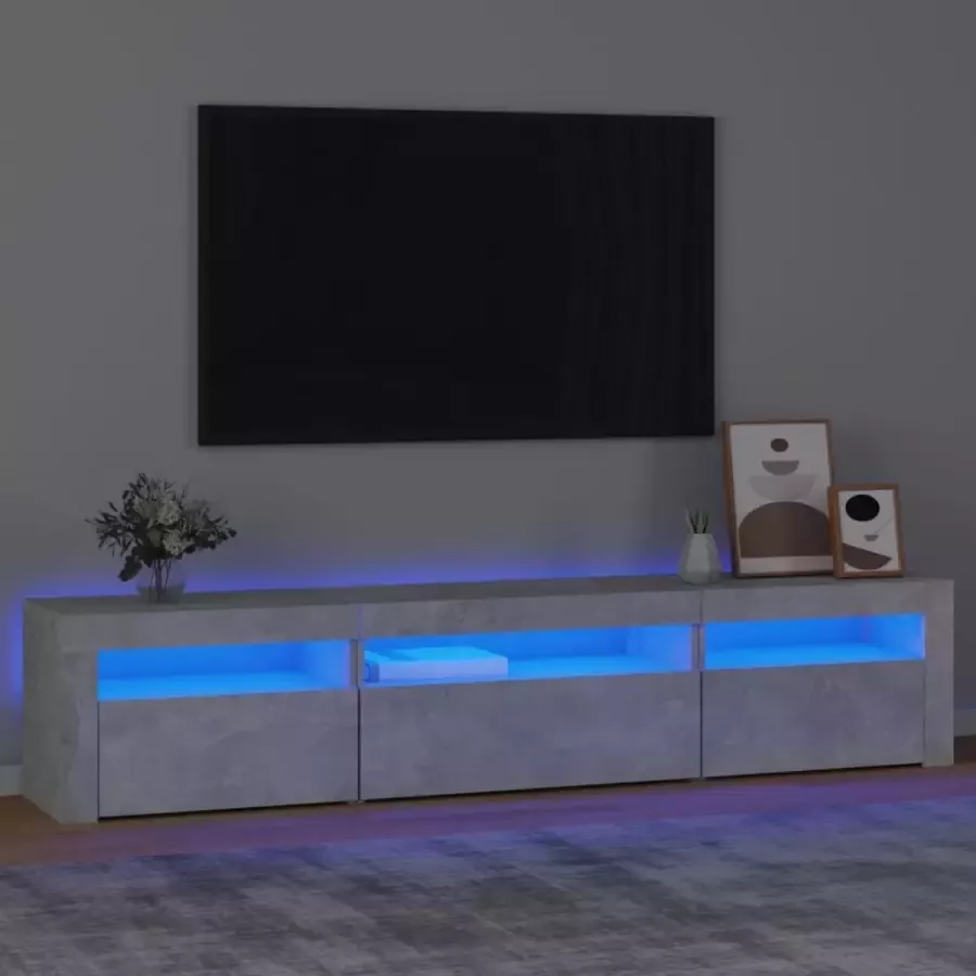 VidaXL -Tv-meubel-met-LED-verlichting-195x35x40-cm-betongrijs