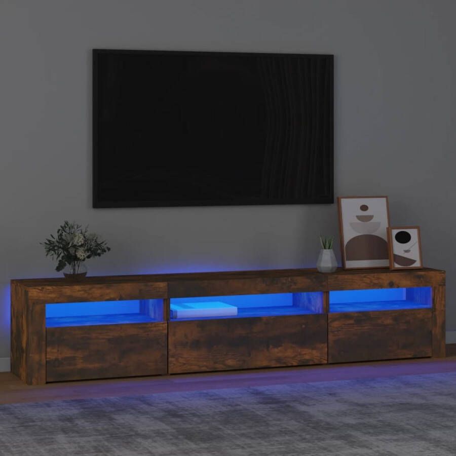 VidaXL -Tv-meubel-met-LED-verlichting-195x35x40-cm-gerookt-eikenkleurig