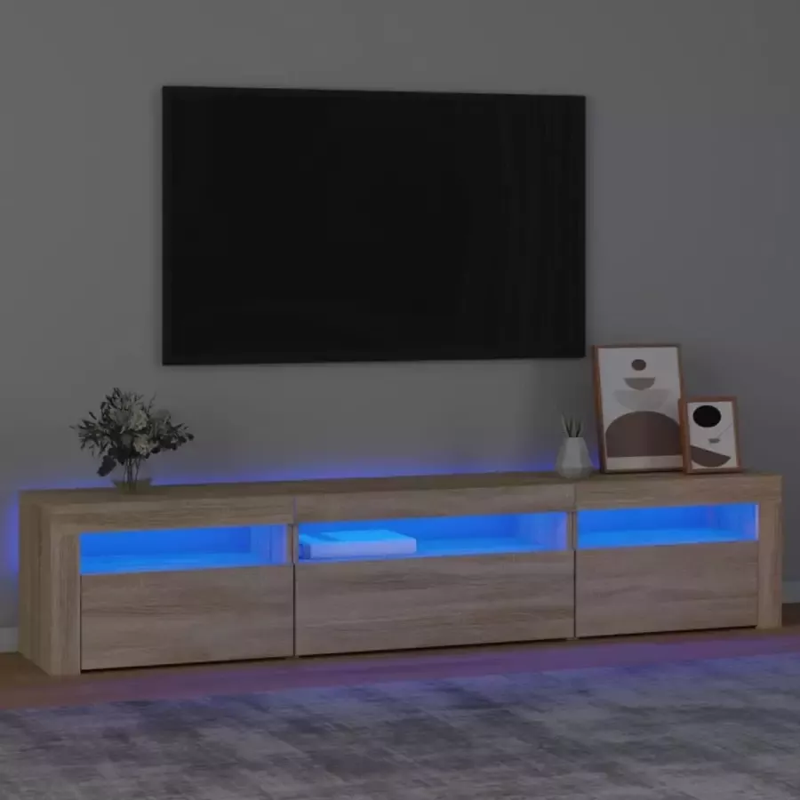 VidaXL -Tv-meubel-met-LED-verlichting-195x35x40-cm-sonoma-eikenkleurig - Foto 4