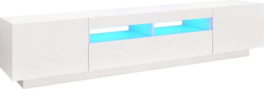 VidaXL -Tv-meubel-met-LED-verlichting-200x35x40-cm-hoogglans-wit - Foto 4