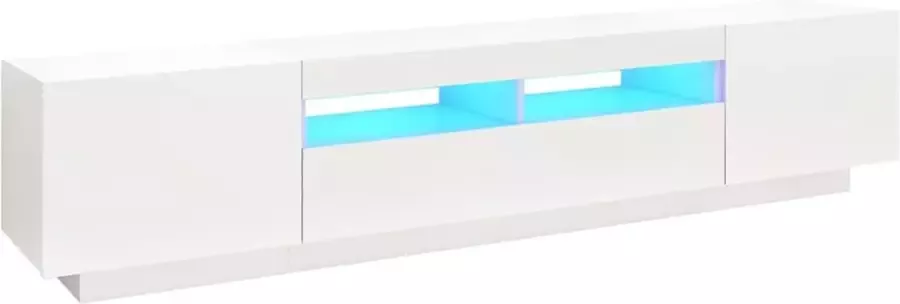 VidaXL -Tv-meubel-met-LED-verlichting-200x35x40-cm-wit - Foto 4