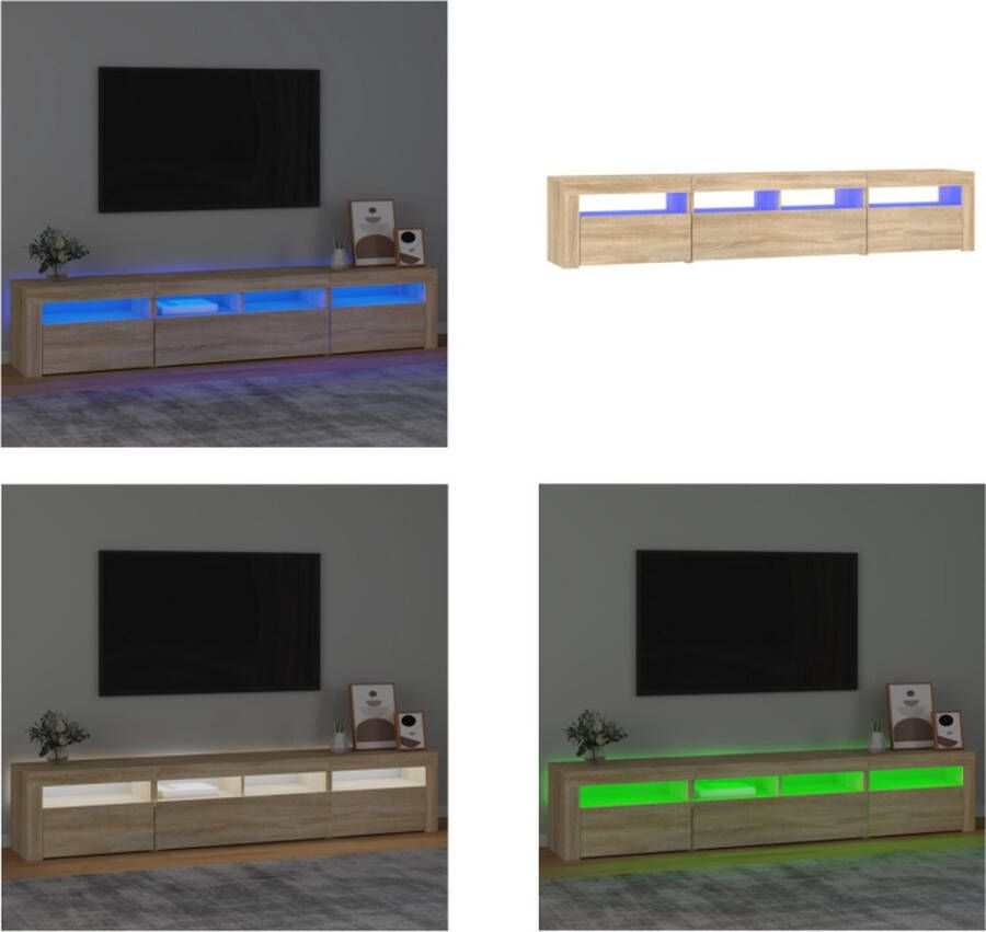 VidaXL Tv-meubel met LED-verlichting 210x35x40 cm sonoma eikenkleurig Tv-kast Tv-kasten Tv-meubel Met LED-verlichting