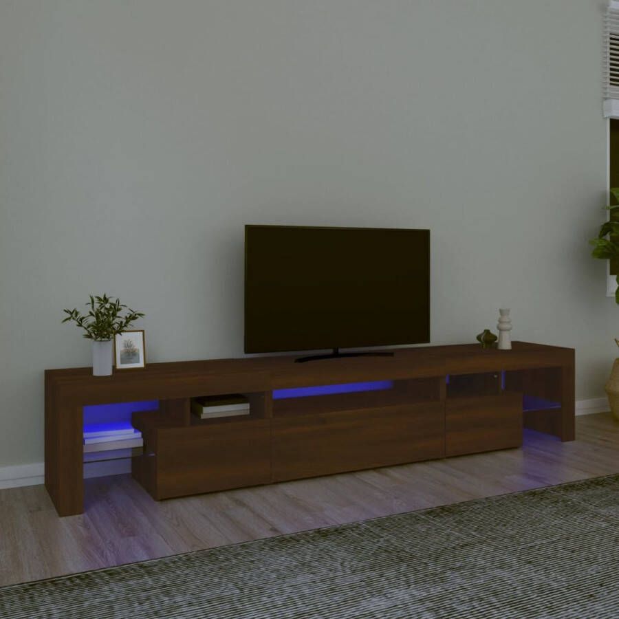 VidaXL -Tv-meubel-met-LED-verlichting-215x36 5x40-cm-bruineikenkleurig - Foto 2