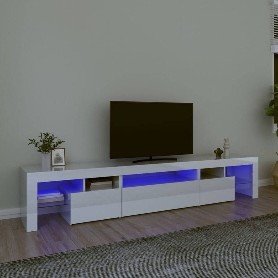 VidaXL -Tv-meubel-met-LED-verlichting-215x36 5x40-cm-hoogglans-wit - Foto 3