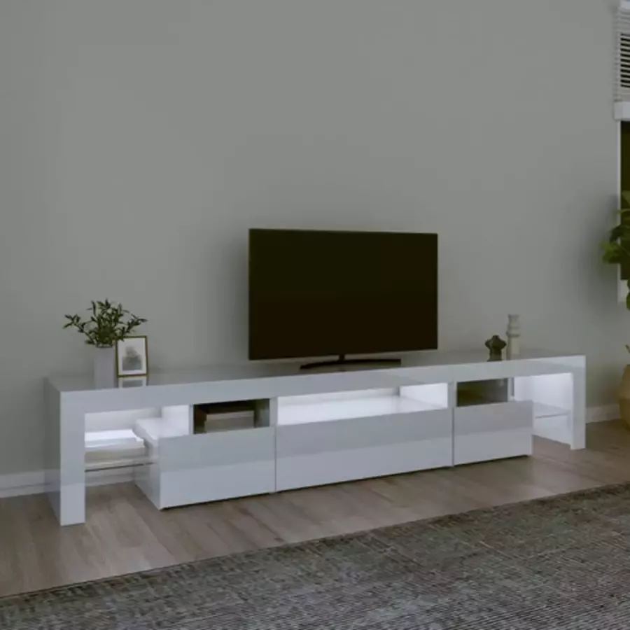 VidaXL -Tv-meubel-met-LED-verlichting-215x36 5x40-cm-hoogglans-wit - Foto 5
