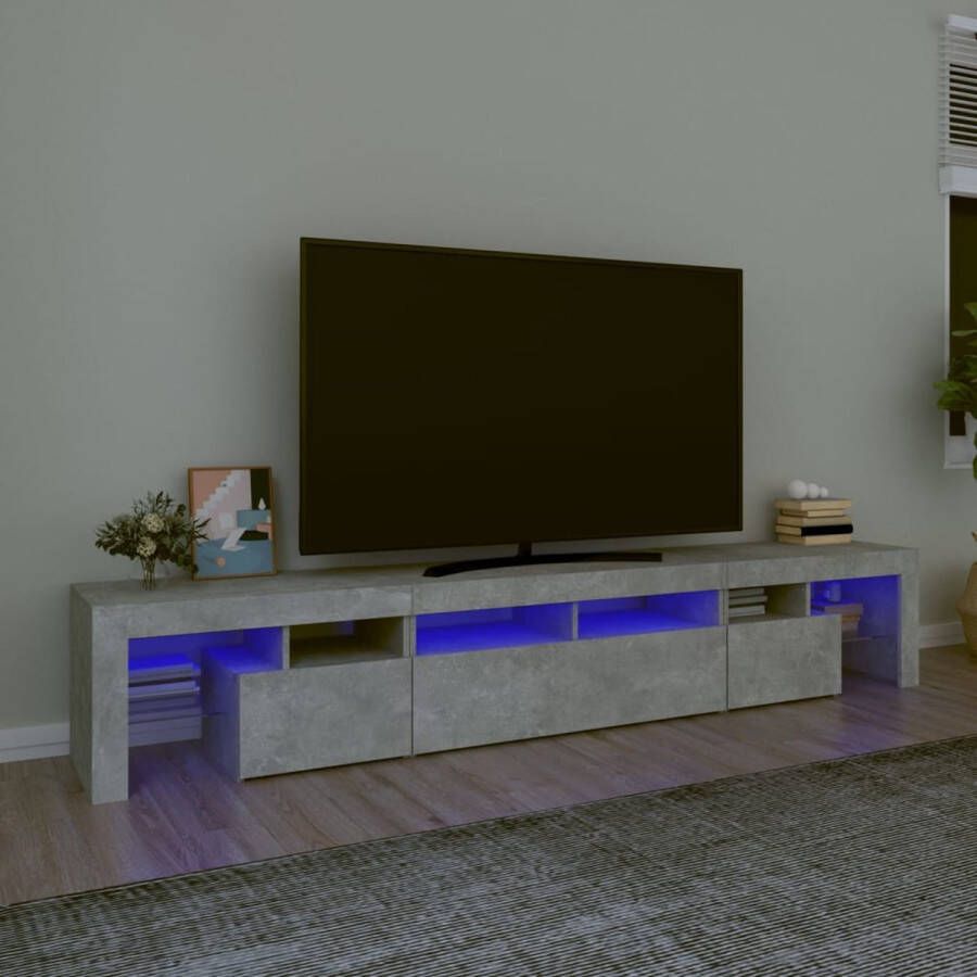 VidaXL -Tv-meubel-met-LED-verlichting-230x36 5x40-cm-betongrijs