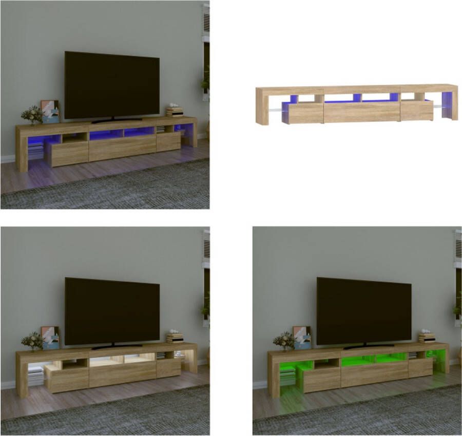 VidaXL Tv-meubel met LED-verlichting 230x36 5x40cm sonoma eikenkleurig Tv-kast Tv-kasten Tv-meubel Met LED-verlichting