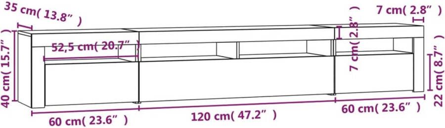 VidaXL -Tv-meubel-met-LED-verlichting-240x35x40-cm-betongrijs - Foto 3