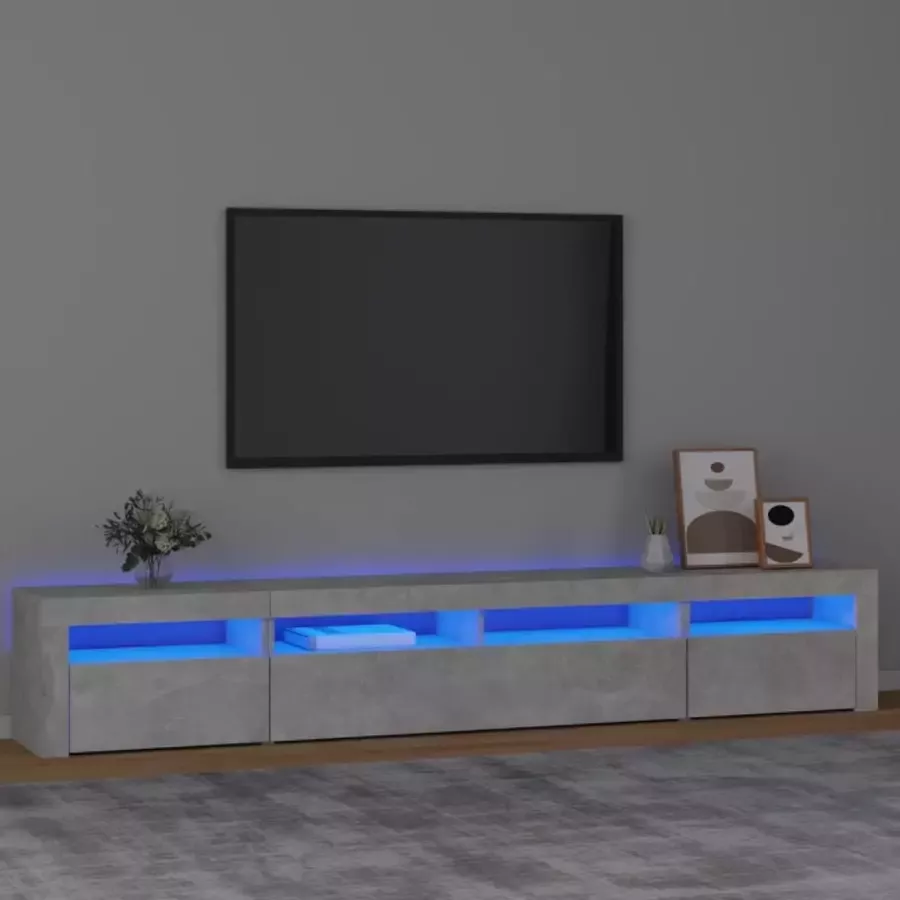 VidaXL -Tv-meubel-met-LED-verlichting-240x35x40-cm-betongrijs - Foto 1