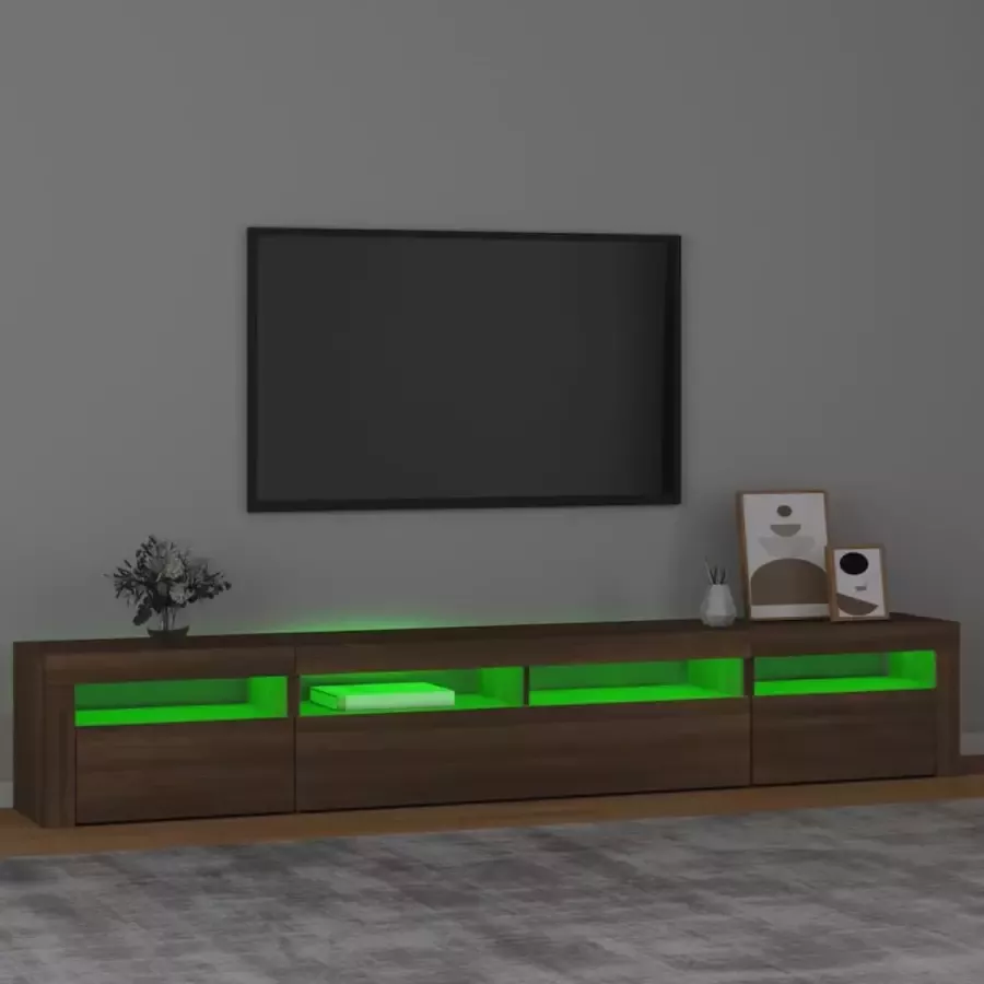 VidaXL -Tv-meubel-met-LED-verlichting-240x35x40-cm-bruineikenkleurig