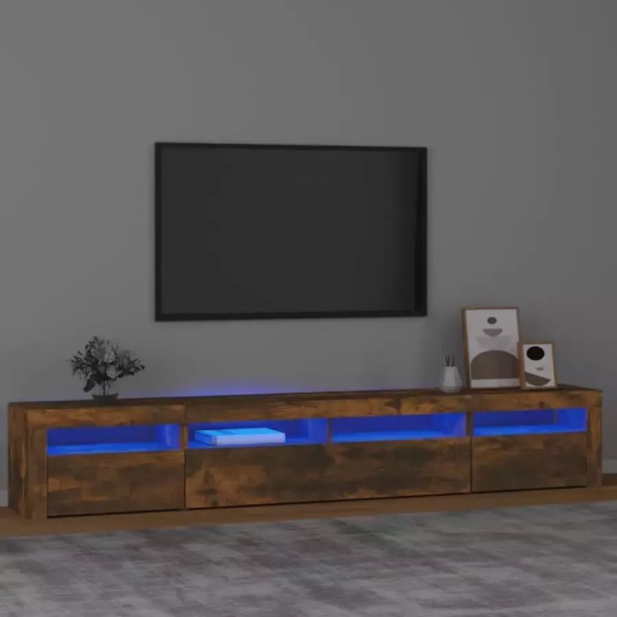 VidaXL -Tv-meubel-met-LED-verlichting-240x35x40-cm-gerookt-eikenkleurig
