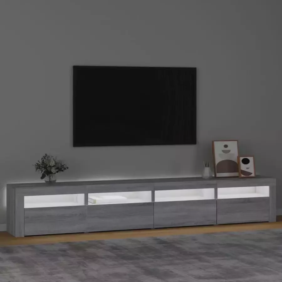 VidaXL -Tv-meubel-met-LED-verlichting-240x35x40-cm-grijs-sonoma-eiken