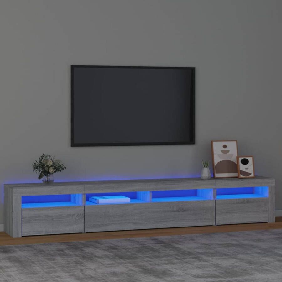 VidaXL -Tv-meubel-met-LED-verlichting-240x35x40-cm-grijs-sonoma-eiken - Foto 2