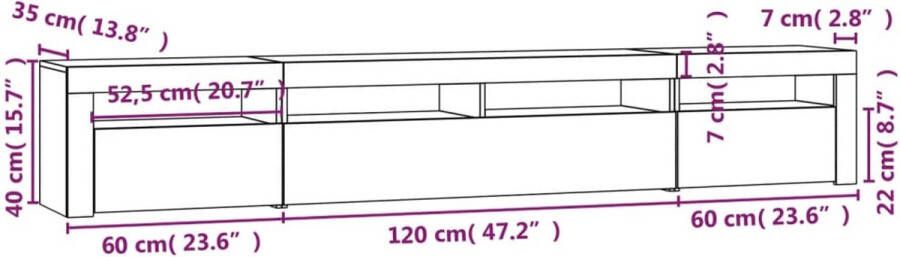 VidaXL -Tv-meubel-met-LED-verlichting-240x35x40-cm-grijs-sonoma-eiken - Foto 3