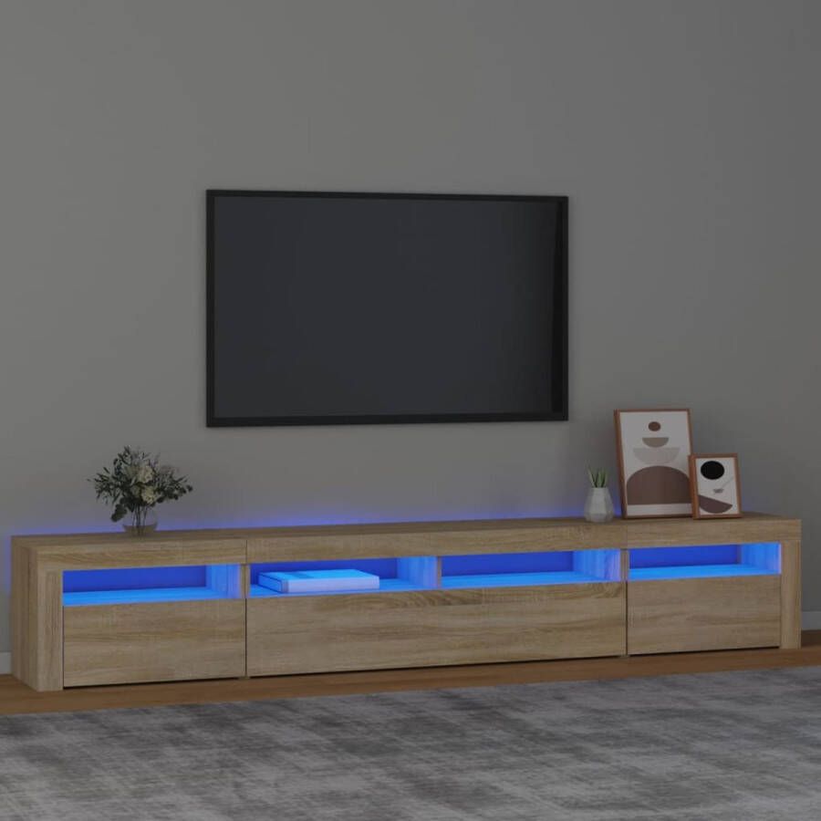 VidaXL -Tv-meubel-met-LED-verlichting-240x35x40-cm-sonoma-eikenkleurig - Foto 3