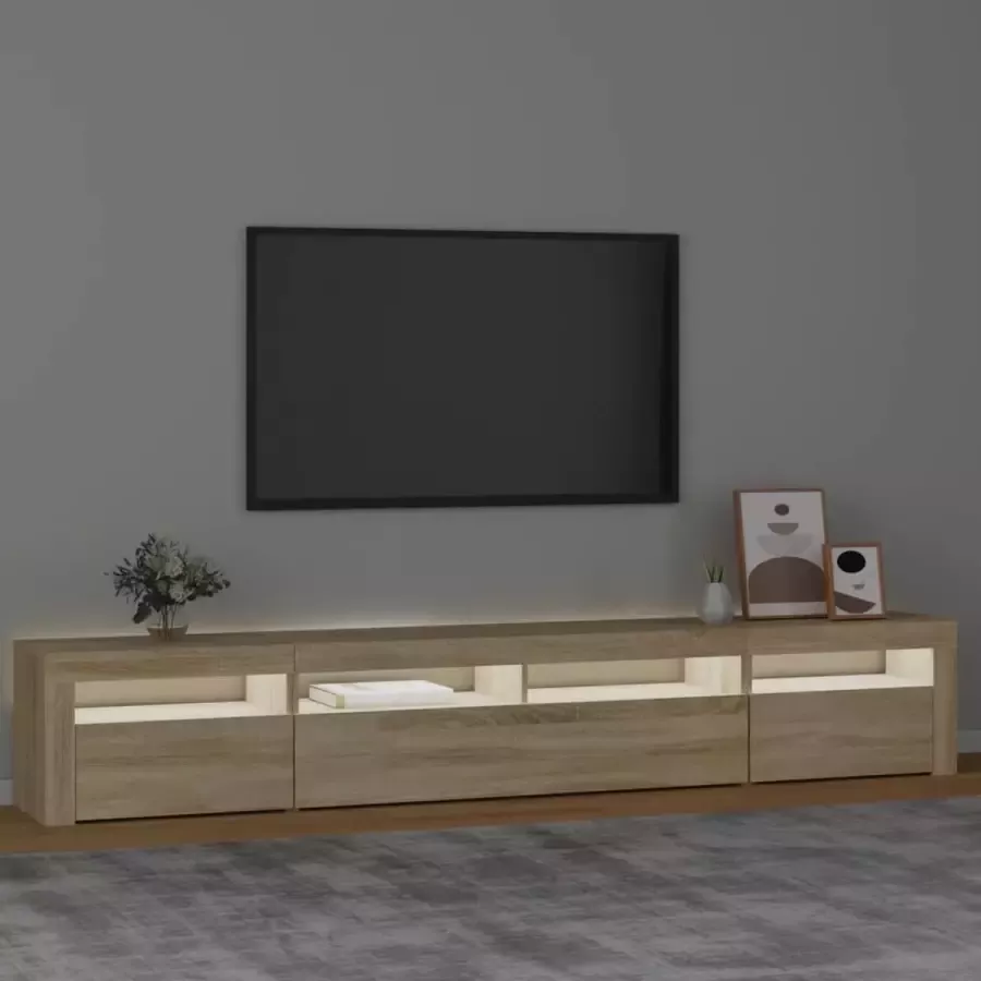 VidaXL -Tv-meubel-met-LED-verlichting-240x35x40-cm-sonoma-eikenkleurig - Foto 1