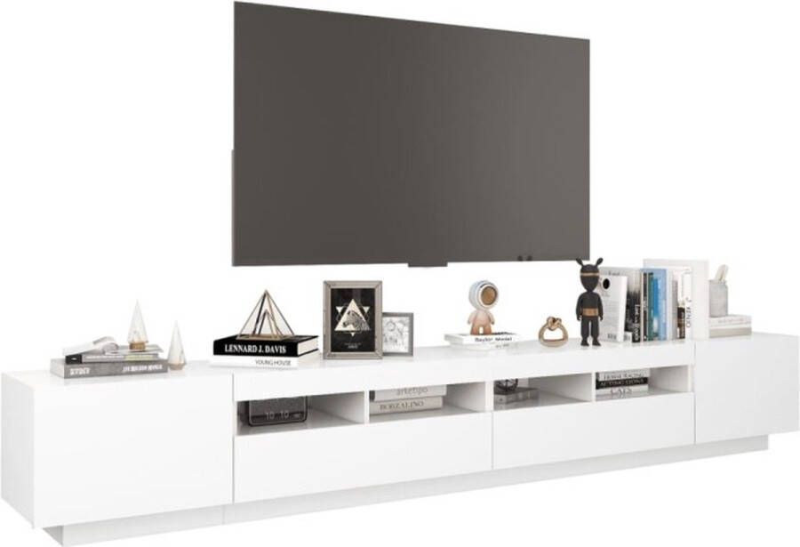 VidaXL -Tv-meubel-met-LED-verlichting-260x35x40-cm-wit - Foto 2