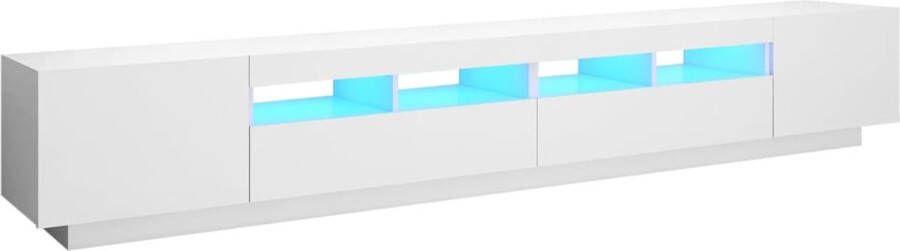 VidaXL Tv-meubel LED-verlichting 260x35x40 cm Wit Tv-meubel Hfi-kast Led-verlichting Rgb-led Houten Meubilair Modern Tv-meubel Decoratief Tv-meubel