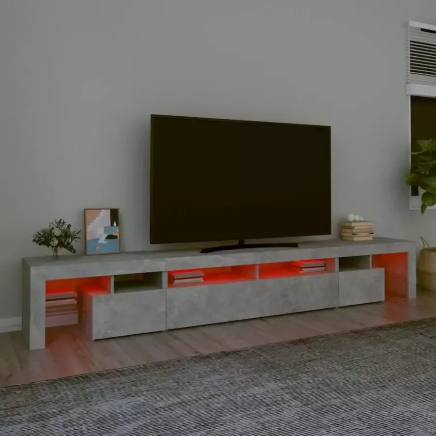 VidaXL -Tv-meubel-met-LED-verlichting-260x36 5x40-cm-betongrijs - Foto 2