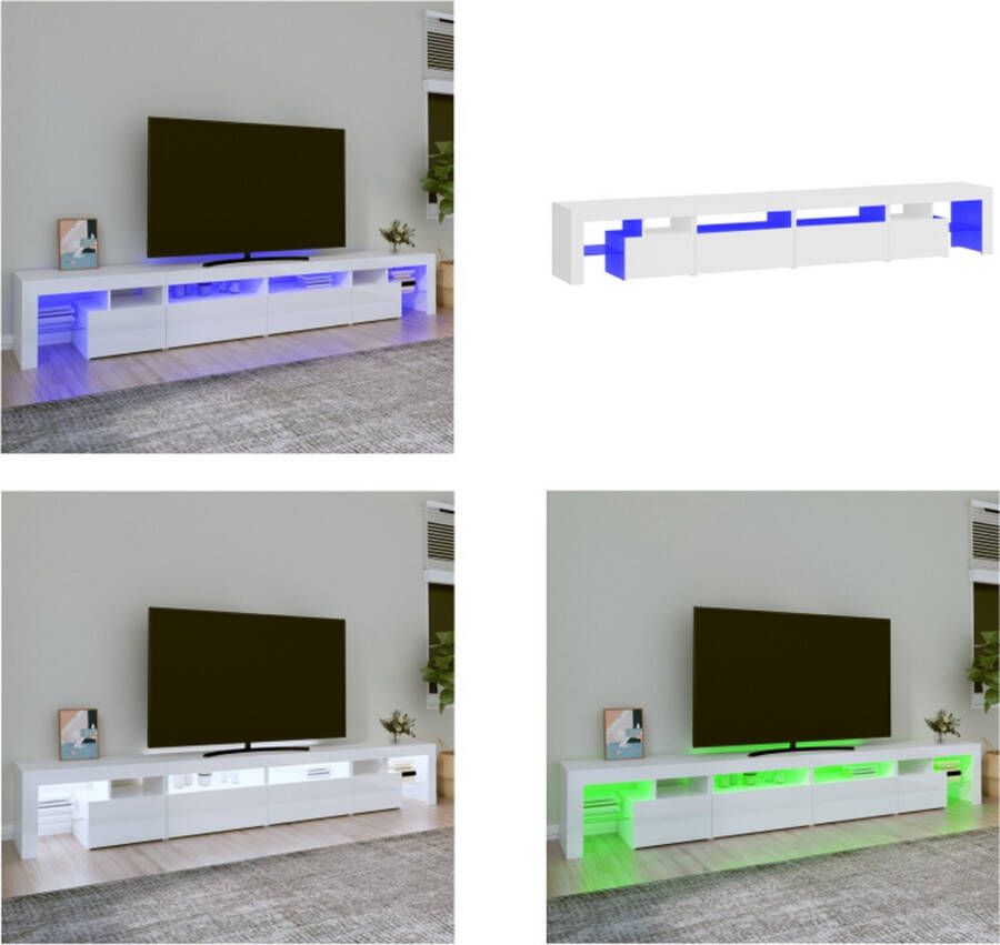 VidaXL Tv-meubel met LED-verlichting 260x36-5x40 cm hoogglans wit Tv-kast Tv-kasten Tv-meubel Met LED-verlichting