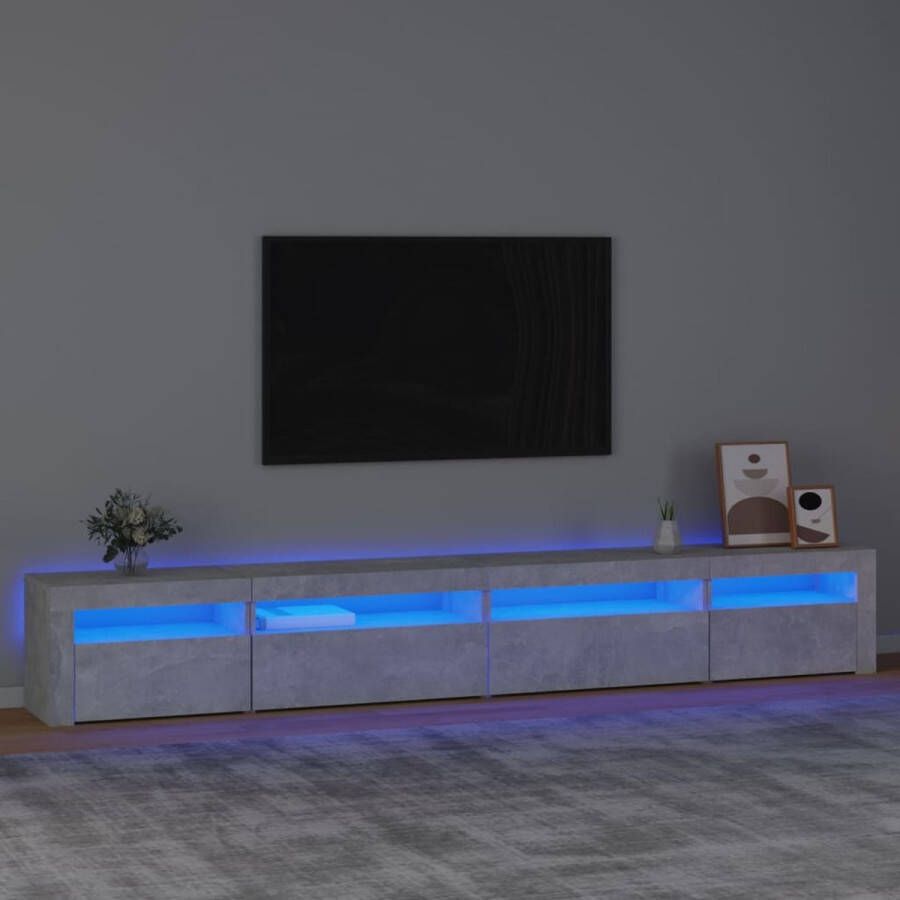 VidaXL -Tv-meubel-met-LED-verlichting-270x35x40-cm-betongrijs - Foto 2