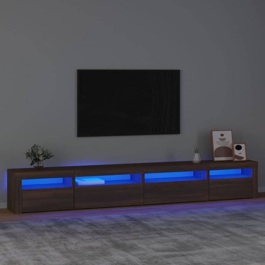 VidaXL -Tv-meubel-met-LED-verlichting-270x35x40-cm-bruineikenkleurig - Foto 2