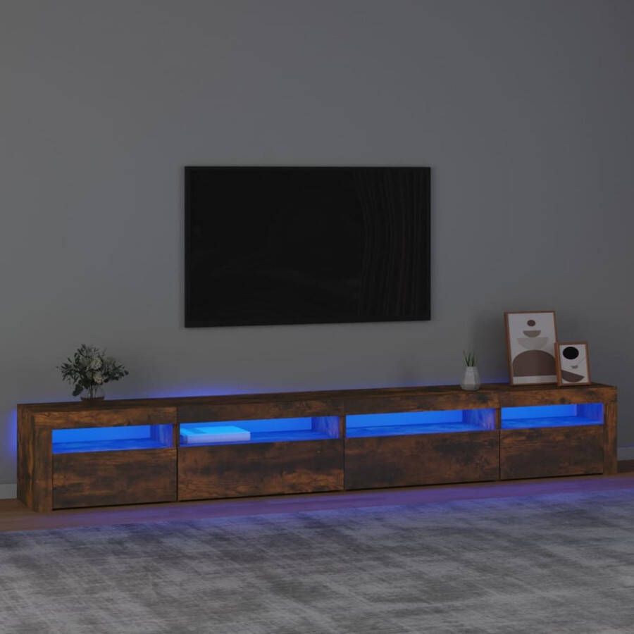 VidaXL -Tv-meubel-met-LED-verlichting-270x35x40-cm-gerookt-eikenkleurig - Foto 2