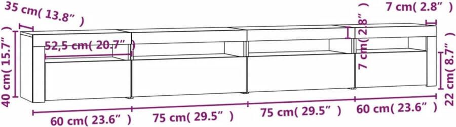 VidaXL -Tv-meubel-met-LED-verlichting-270x35x40-cm-gerookt-eikenkleurig - Foto 4