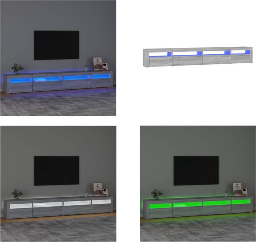 VidaXL Tv-meubel met LED-verlichting 270x35x40 cm grijs sonoma eiken Tv-kast Tv-kasten Tv-meubel Met LED-verlichting