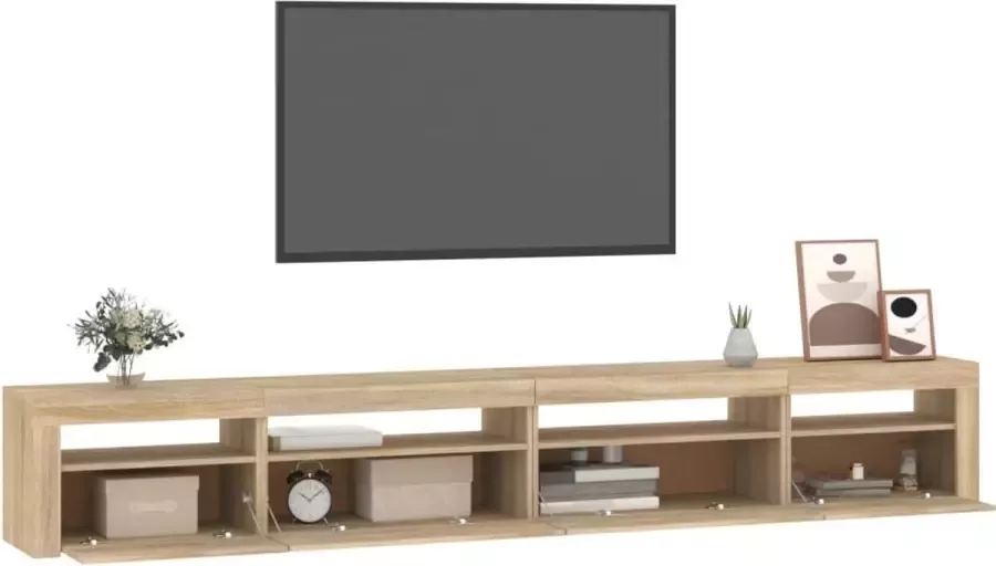 VidaXL -Tv-meubel-met-LED-verlichting-270x35x40-cm-sonoma-eikenkleurig - Foto 3