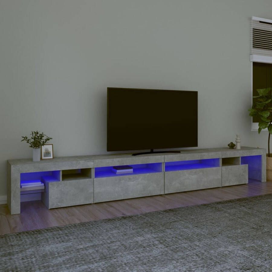 VidaXL -Tv-meubel-met-LED-verlichting-290x36 5x40-cm-betongrijs - Foto 1
