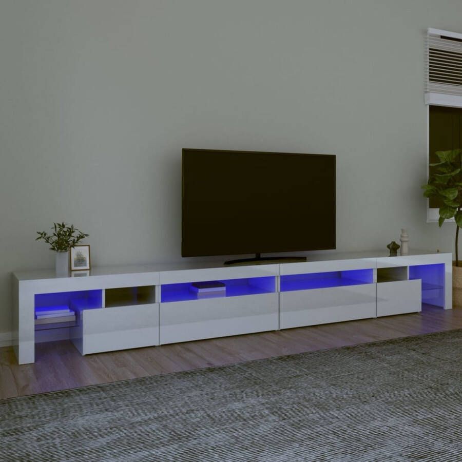 VidaXL -Tv-meubel-met-LED-verlichting-290x36 5x40-cm-hoogglans-wit - Foto 3