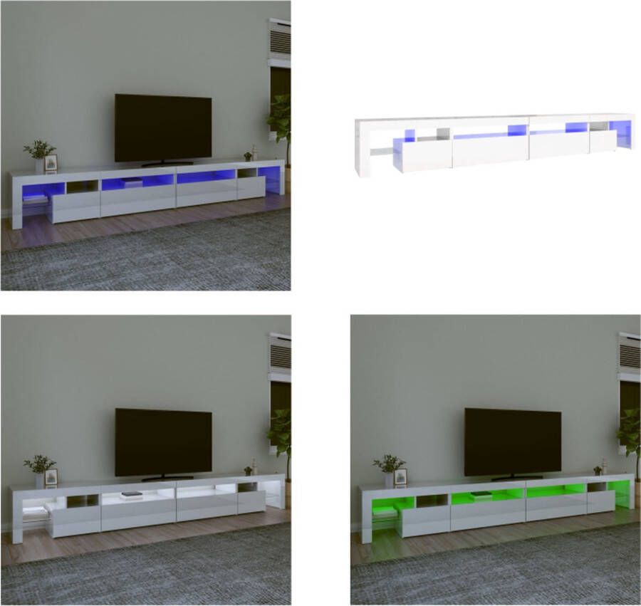 VidaXL Tv-meubel met LED-verlichting 290x36-5x40 cm hoogglans wit Tv-kast Tv-kasten Tv-meubel Met LED-verlichting