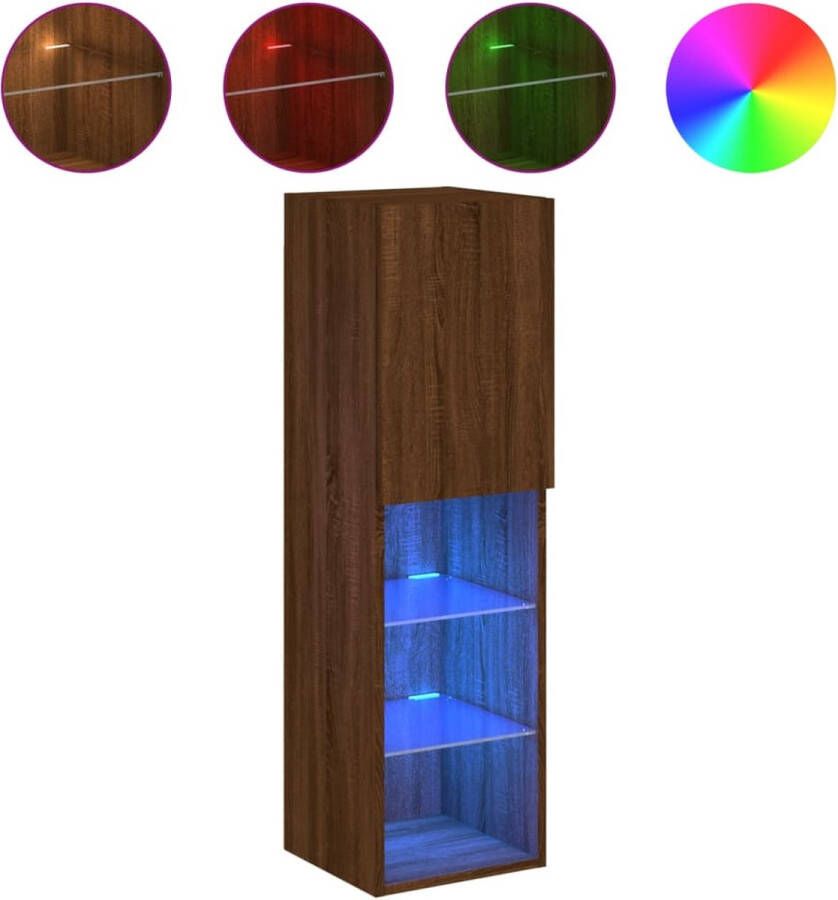 VidaXL Tv-meubel met LED 30 5x30x102 cm bruin eiken Tv Kast Tv Meubels Salontafel Houten Tv Stand Led Tv Unit