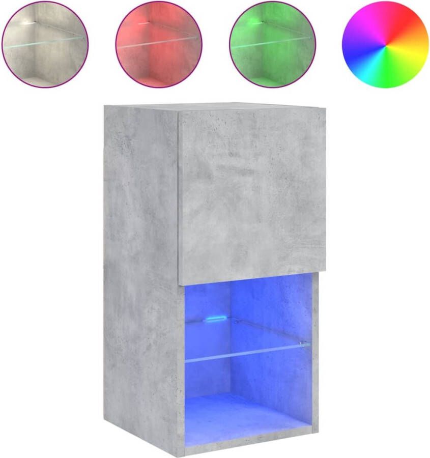 VidaXL Tv-meubel met LED 30 5x30x60 cm betongrijs Tv Kast Media Kast Salontafel Houten Tv Stand Led Tv Tafel